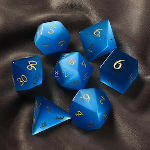 Game: Aquamarine Cat's Eye RPG 7 dice set