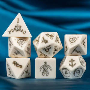 Polished Bone RPG 7 dice set