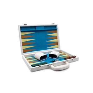 Game: LPG Classics Leather Backgammon Set - White