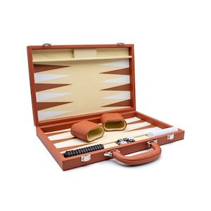 LPG Classics Leather Backgammon Set - Brown