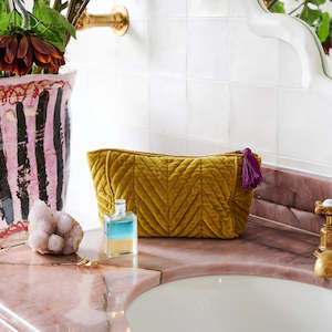 Homewares: Velvet Toiletry Bag Off Duty