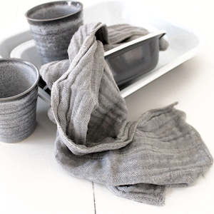 Nawrap Natural Dishcloth + Tea Towel - Charcoal