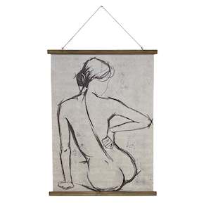 Print Vintage Nude Silhouette 75x100cm