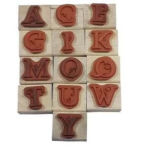 Full Set Of Alphabet Letters Wooden Rubber Stamps