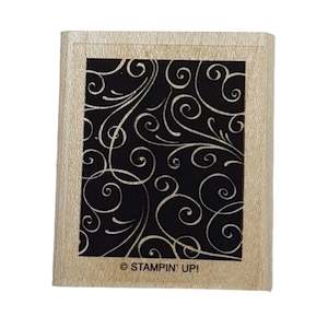 Womenswear: Vintage Style Swirls Wooden Rubber Stamp