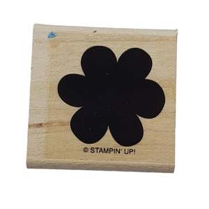 Womenswear: Solid Flower Wooden Rubber Stamp