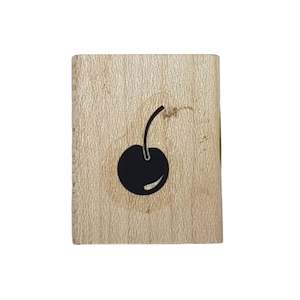 Womenswear: Cherry Wooden Rubber Stamp