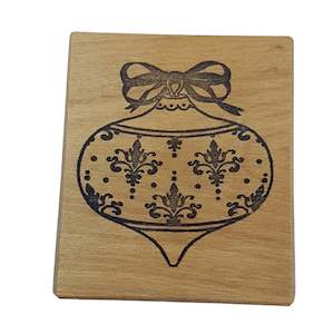 Womenswear: Christmas Bauble Wooden Rubber Stamp