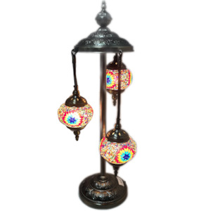 3 Globe Hanging Turkish Mosaic Lamp