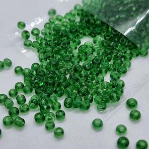 Womenswear: 15g 2mm Green Transparent Seed Beads