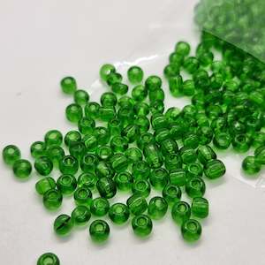 Womenswear: 15g 3mm Green Transparent Seed Beads