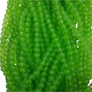 Womenswear: 6mm Lime Green Frosted Glass Beads