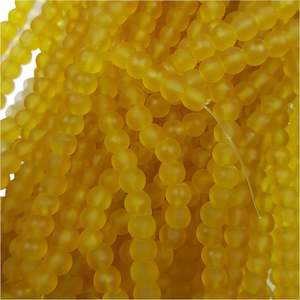 Womenswear: 6mm Yellow Frosted Glass Beads