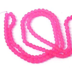 Womenswear: 6mm Hot Pink Frosted Glass Beads