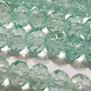 Teal Faceted Rondelle Crystal Beads