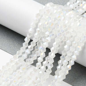 4mm Milky White Crystal Glass Bicones