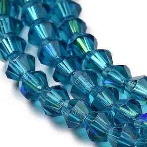 Womenswear: Blue Electroplated Crystal Bicone Beads