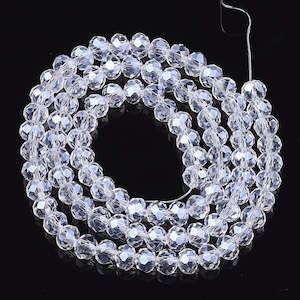 Womenswear: 3mm Clear Crystal Electroplated Rondelle Beads