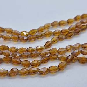 Womenswear: Tiny Amber Crystal Glass Drop Beads Approx 65pc