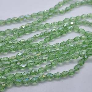 Womenswear: Light Green Crystal Glass Drop Beads Approx 65pc