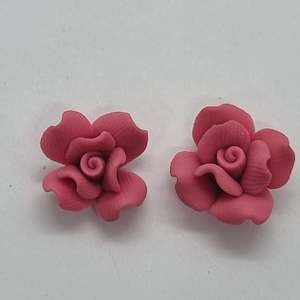 Womenswear: Handmade Polymer Clay Pink Rose Bead