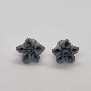 Womenswear: Handmade Polymer Clay Grey Flower Bead