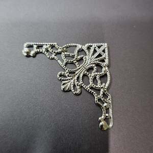 8pc Silver Filigree Book Corners