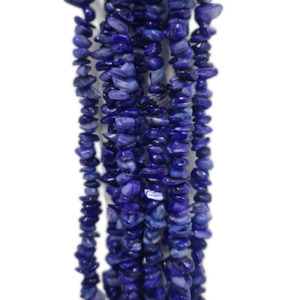 Womenswear: Blue Dyed Shell Chip Bead Strand