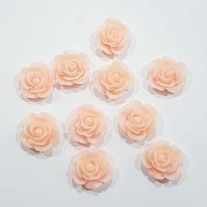 Womenswear: 10pc Peach Resin Flower Cabochons