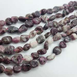 Rubellite Tourmaline Gemstone Nugget Beads