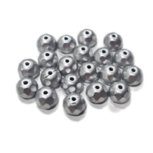 20pc Czech Silver Rondelle Beads