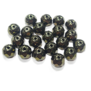 Womenswear: 20pc Czech Black/Gold Rondelle Beads