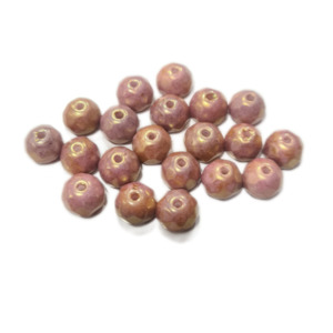 Womenswear: 20pc Czech Pink/Gold Rondelle Beads