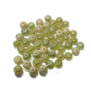 Womenswear: 25pc Small Czech Green Donut Beads