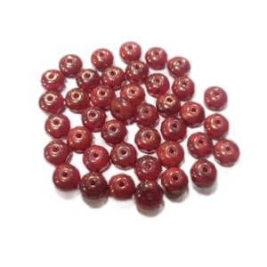 Womenswear: 20pc Czech Dark Red/ Black Donut Beads