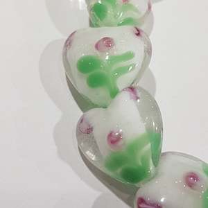 16mm Heart Lampwork Bead