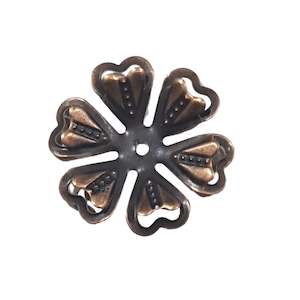 Womenswear: 10pc Copper Flower Filigree Bead Caps