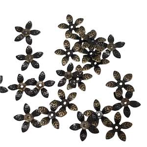 50pc Bronze 5 Petal Bead Cap