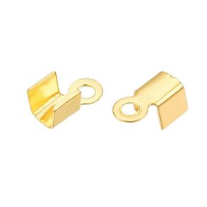 50pc Gold Fold Over Cord Ends