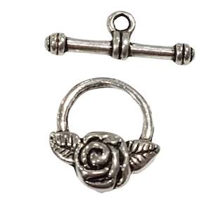 Womenswear: 5 Sets Silver Rose Toggle Clasps