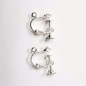 Silver  Clip On Screw Earring Component