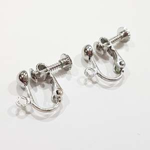 Dark Silver Clip On Screw Earring Component