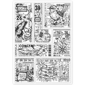 Vintage Inspired Large Silicone Clear Stamps