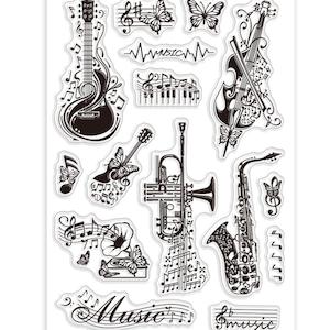 Womenswear: Musical Instrument Silicone Clear Stamps