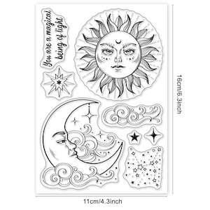 Sun & Moon Celestial Silicone Clear Stamps