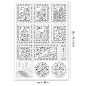 Decorative Flower Silicone Clear Stamps