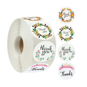 500pc Floral Thank You Stickers