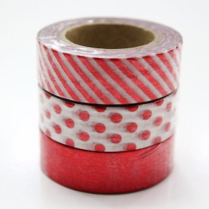 Womenswear: Red Foil Washi Tape - Set of 3