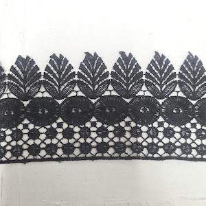 Leaf Pattern Black Wide Lace