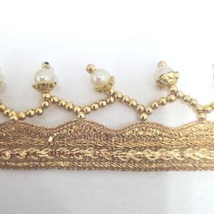 Pearls & Gold sequin Fringe Indian Trim